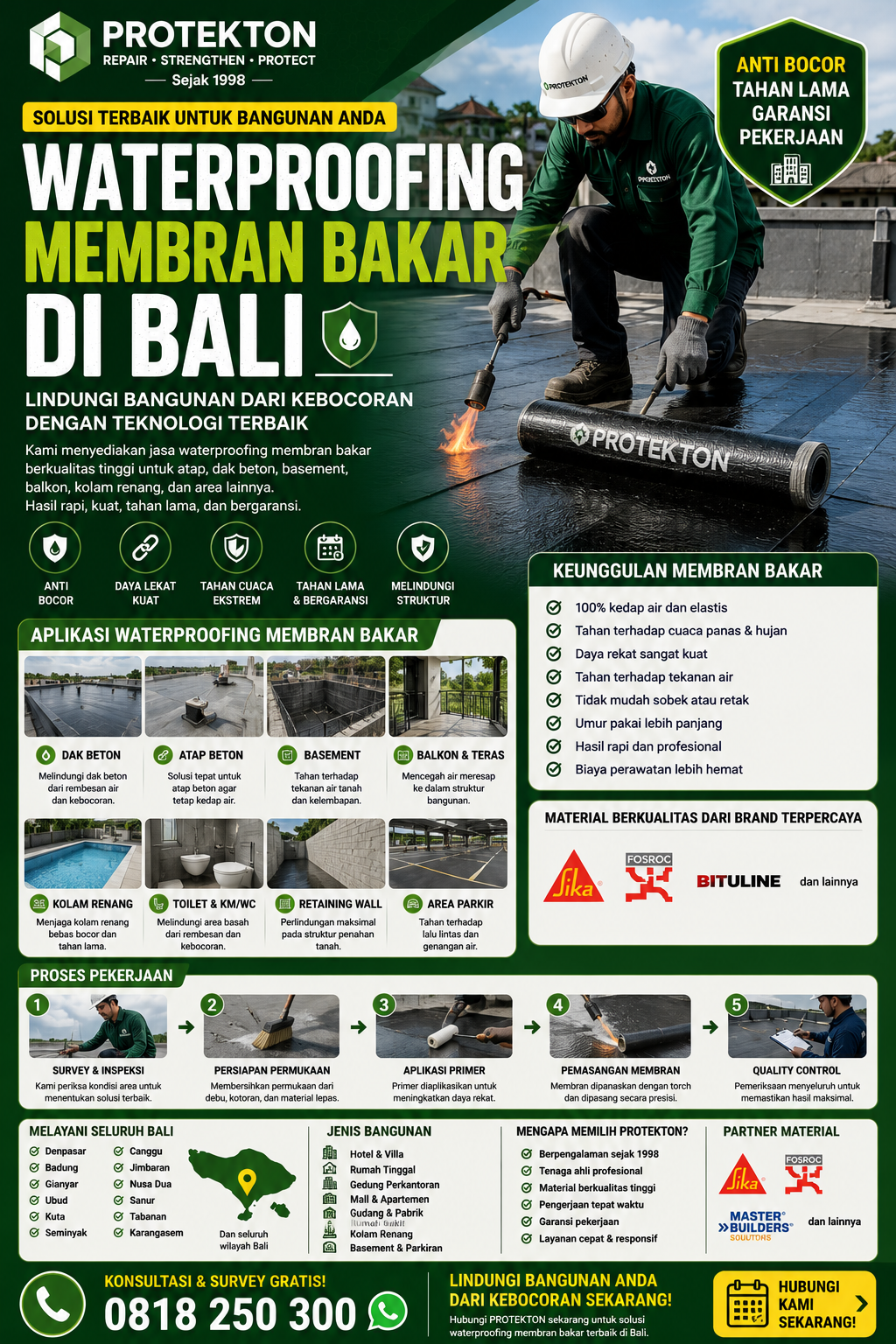 Waterproofing Membran Bakar di Bali